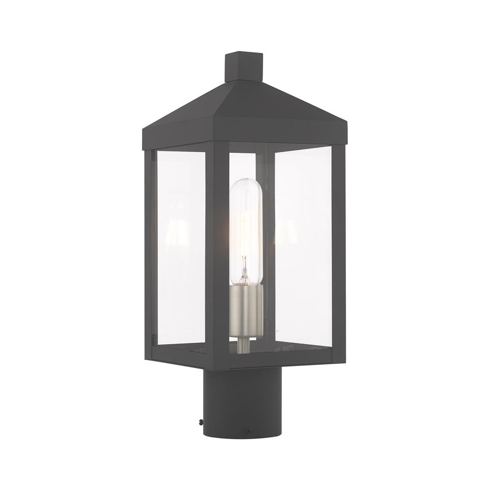 Livex Lighting 20590-76 1 Lt Scandinavian Gray Outdoor Post Top Lantern