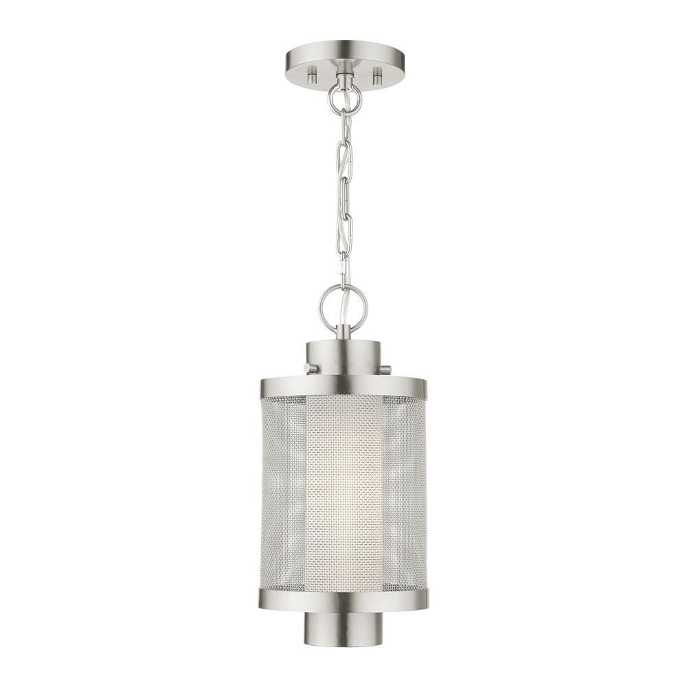 Livex Lighting 20685-91 Nottingham Outdoor Pendant Lantern in Brushed Nickel
