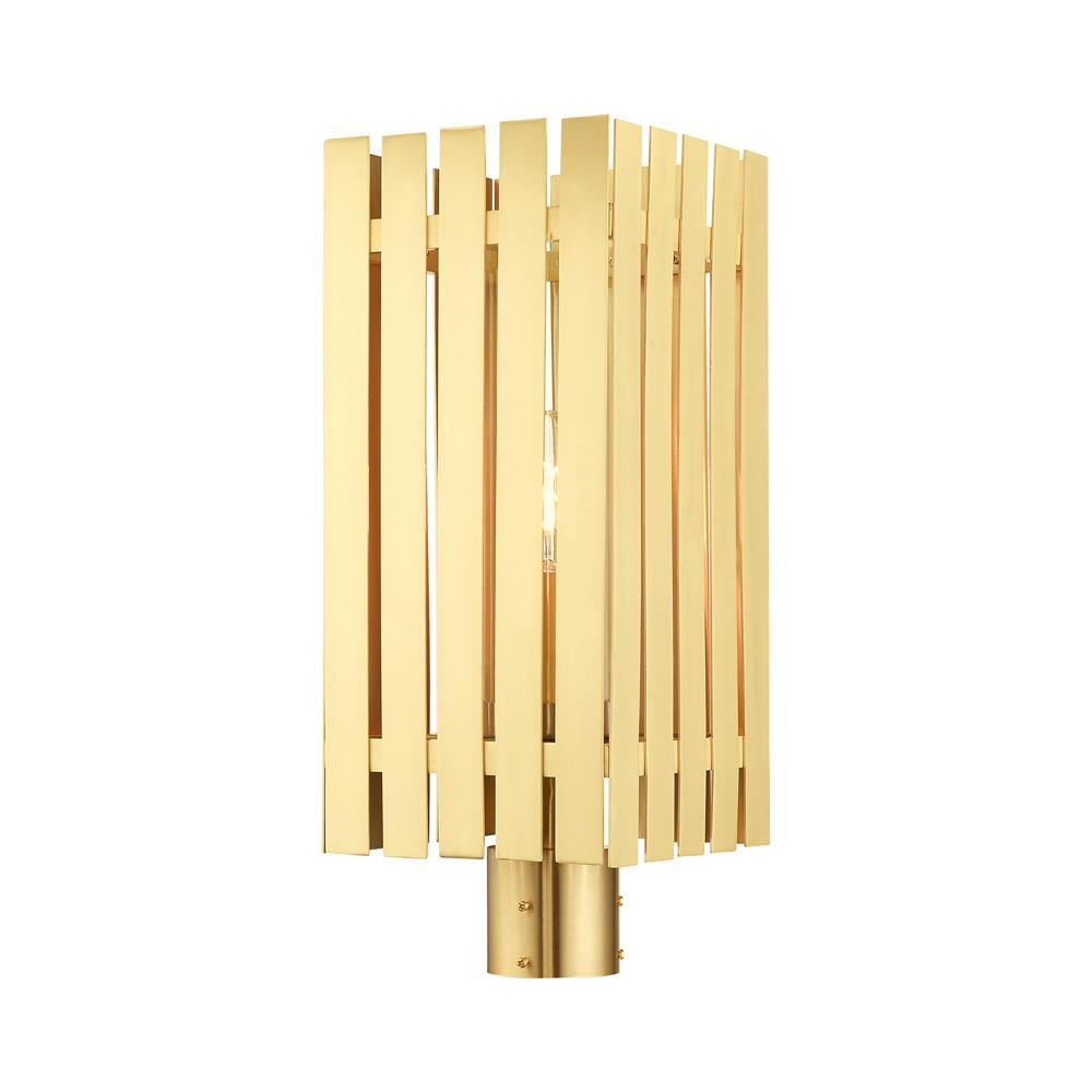 Livex Lighting 20756-12 Greenwich 1 Lt Satin Brass Outdoor Post Top Lantern