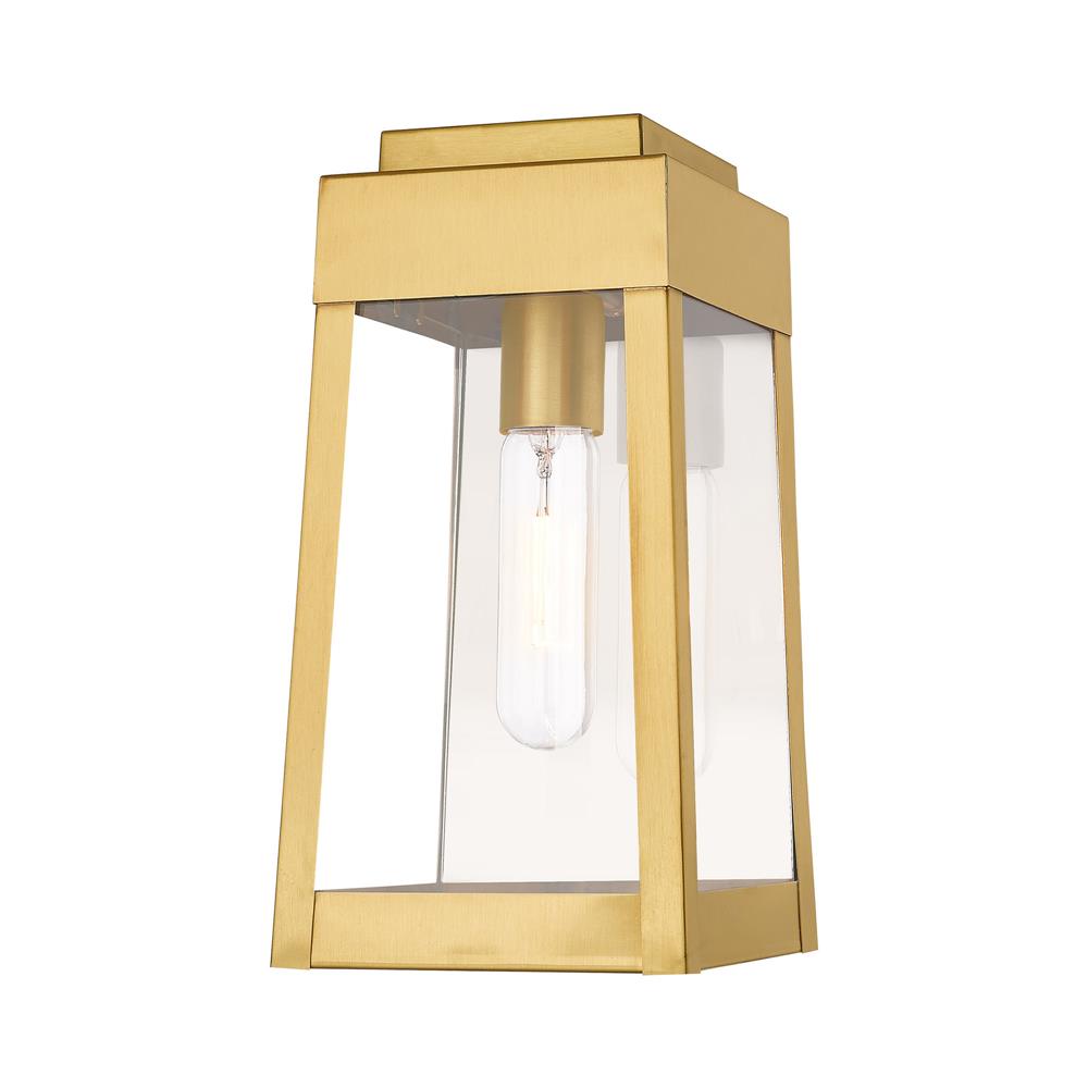 Livex Lighting 20852-12 1 Lt Satin Brass Outdoor Wall Lantern