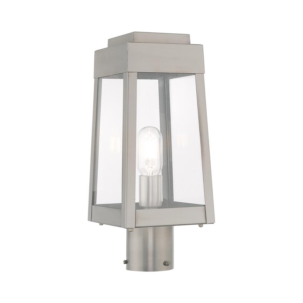Livex Lighting 20853-91 1 Lt Brushed Nickel Outdoor Post Top Lantern
