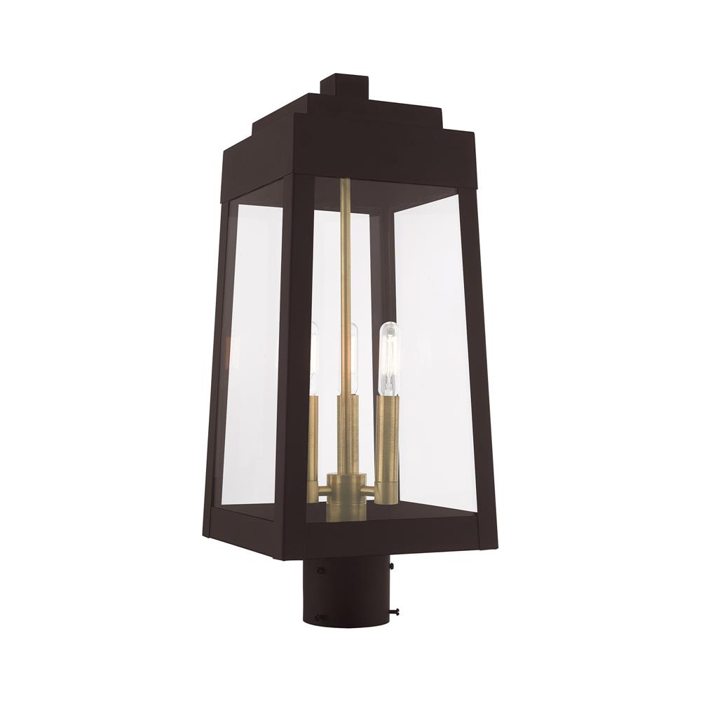 Livex Lighting 20856-07 3 Lt Bronze Outdoor Post Top Lantern