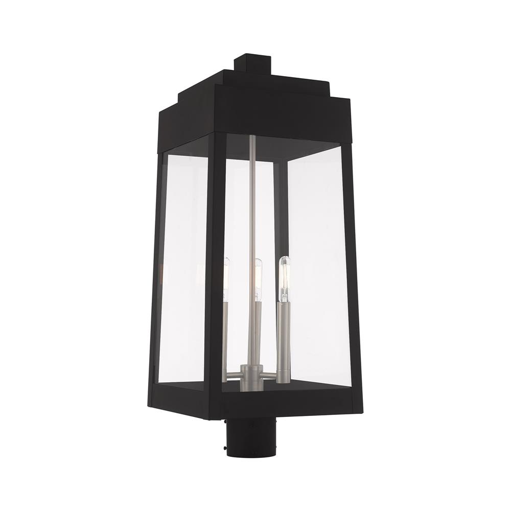 Livex Lighting 20859-04 3 Lt Black Outdoor Post Top Lantern