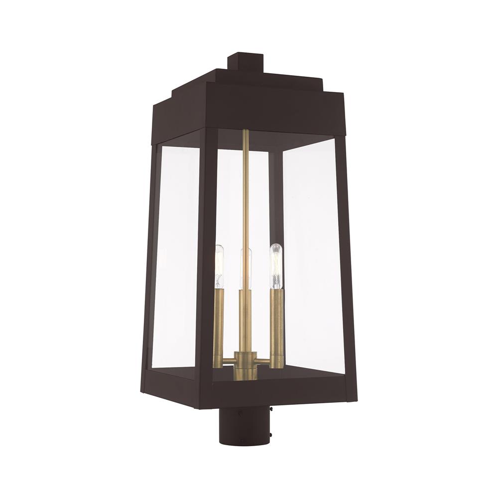 Livex Lighting 20859-07 3 Lt Bronze Outdoor Post Top Lantern