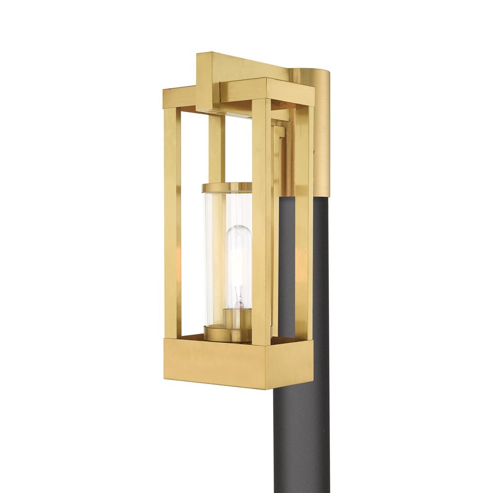 Livex Lighting 20994-12 1 Lt Satin Brass Outdoor Post Top Lantern