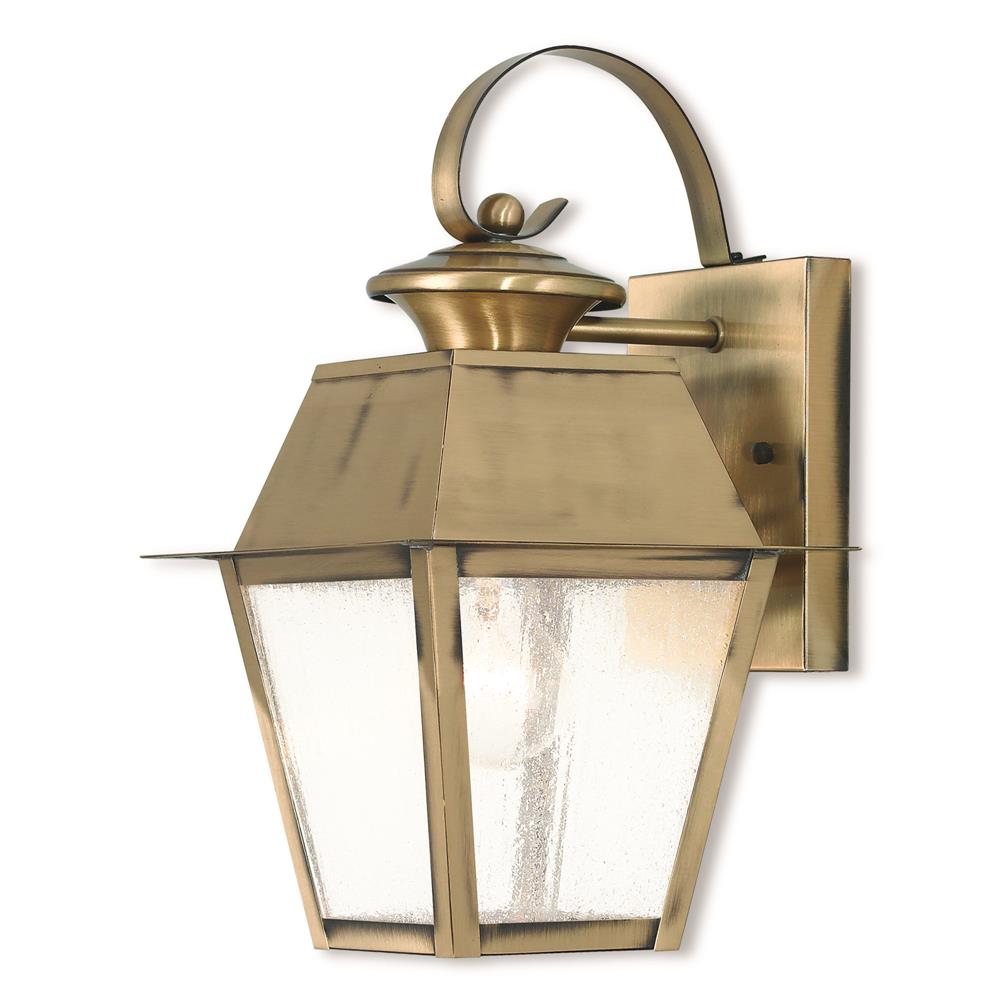 Livex Lighting 2162-01 Outdoor Wall Lantern in Antique Brass