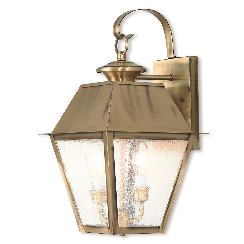 Livex Lighting 2165-01 Outdoor Wall Lantern in Antique Brass