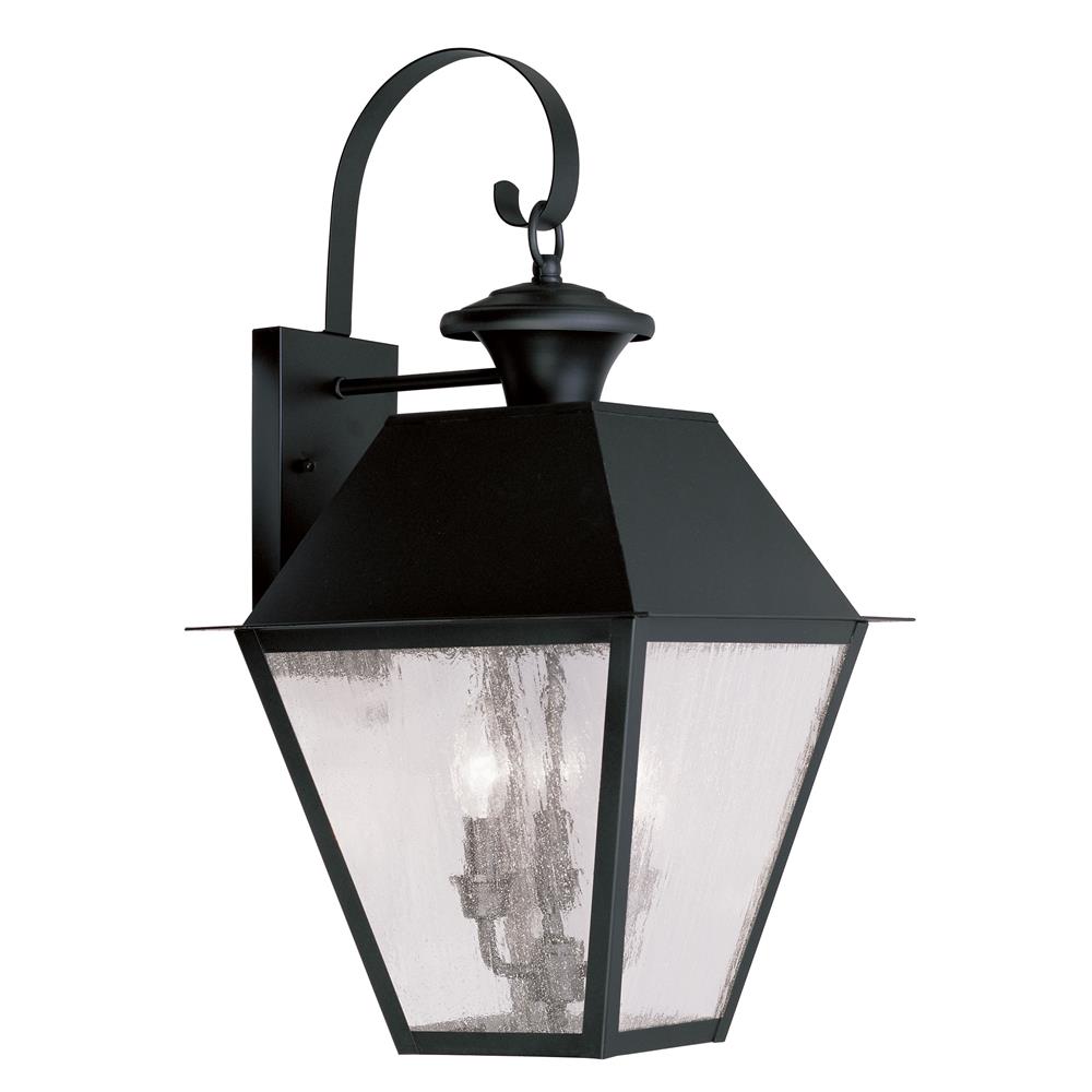 Livex Lighting 2168 Mansfield Large Outdoor Wall Sconce with 3 Lights in Black