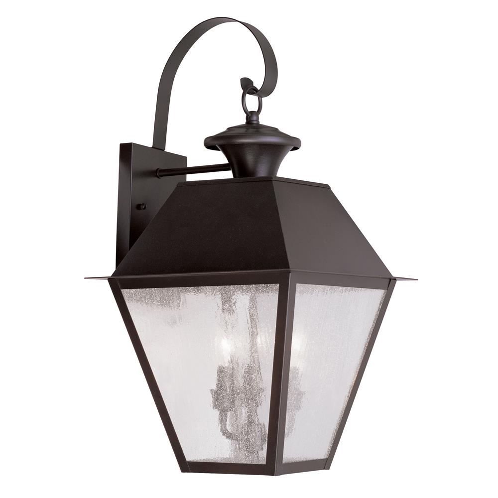 Livex Lighting 2168 Mansfield Large Outdoor Wall Sconce with 3 Lights in Bronze
