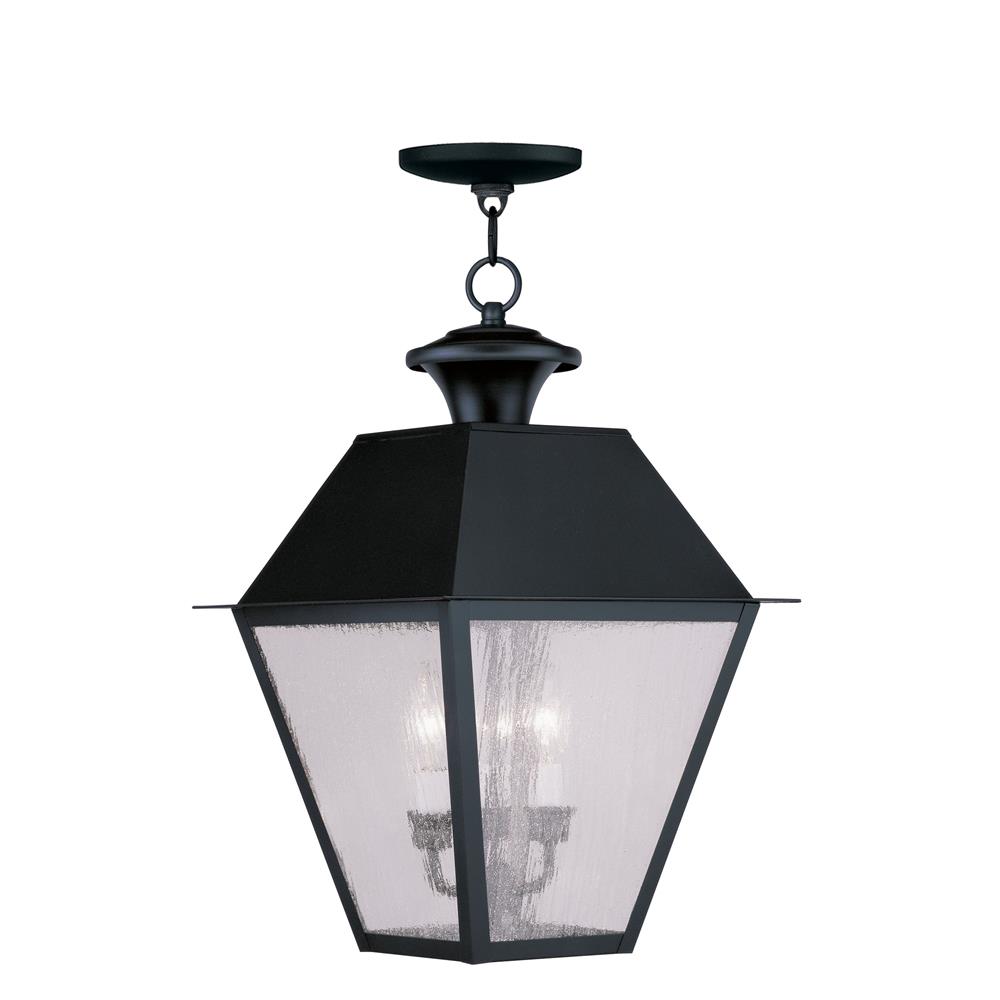 Livex Lighting 2170 Mansfield Outdoor Pendant with 3 Lights in Black