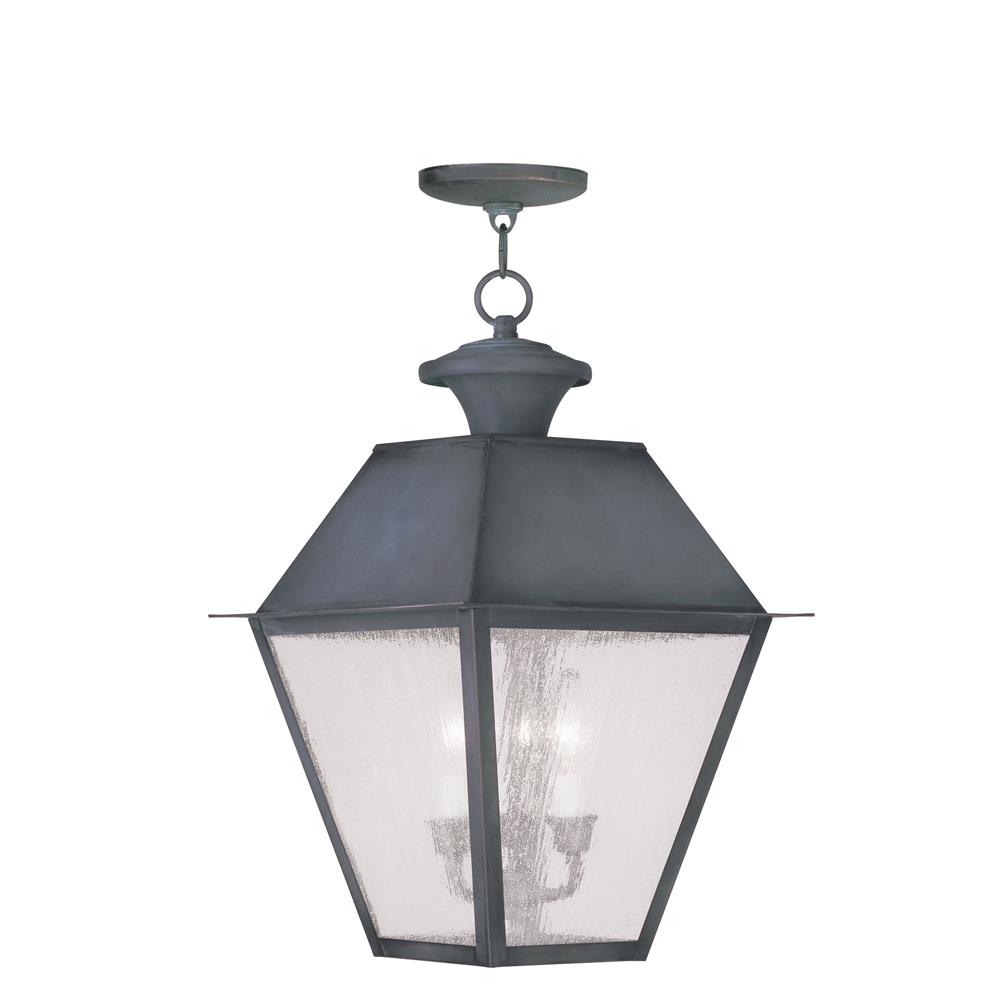Livex Lighting 2170 Mansfield Outdoor Pendant with 3 Lights in Charcoal