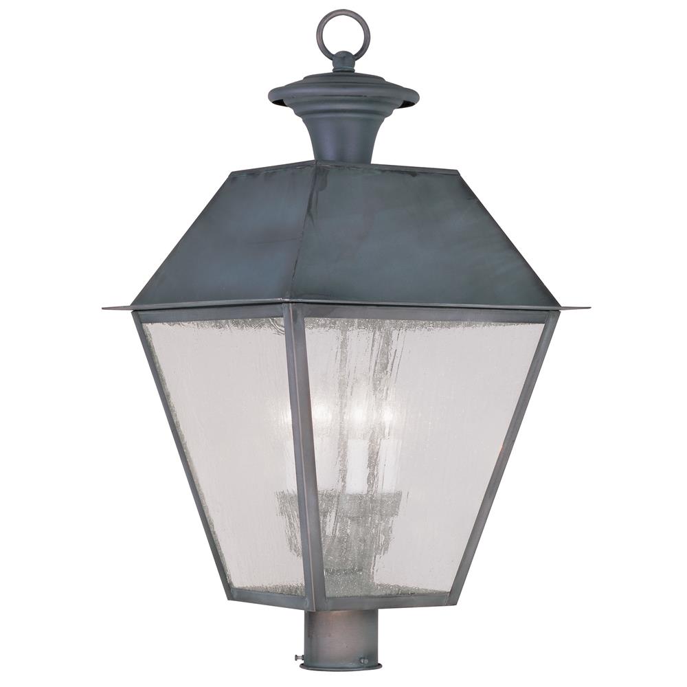 Livex Lighting 2173 Mansfield Post Light with 4 Lights in Charcoal