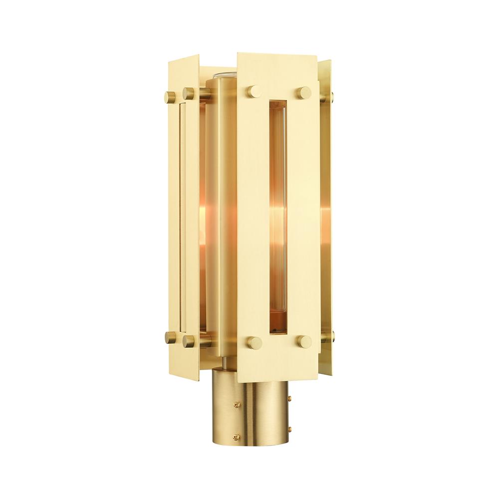 Livex Lighting 21774-12 Utrecht 1 Lt Satin Brass Outdoor Post Top Lantern