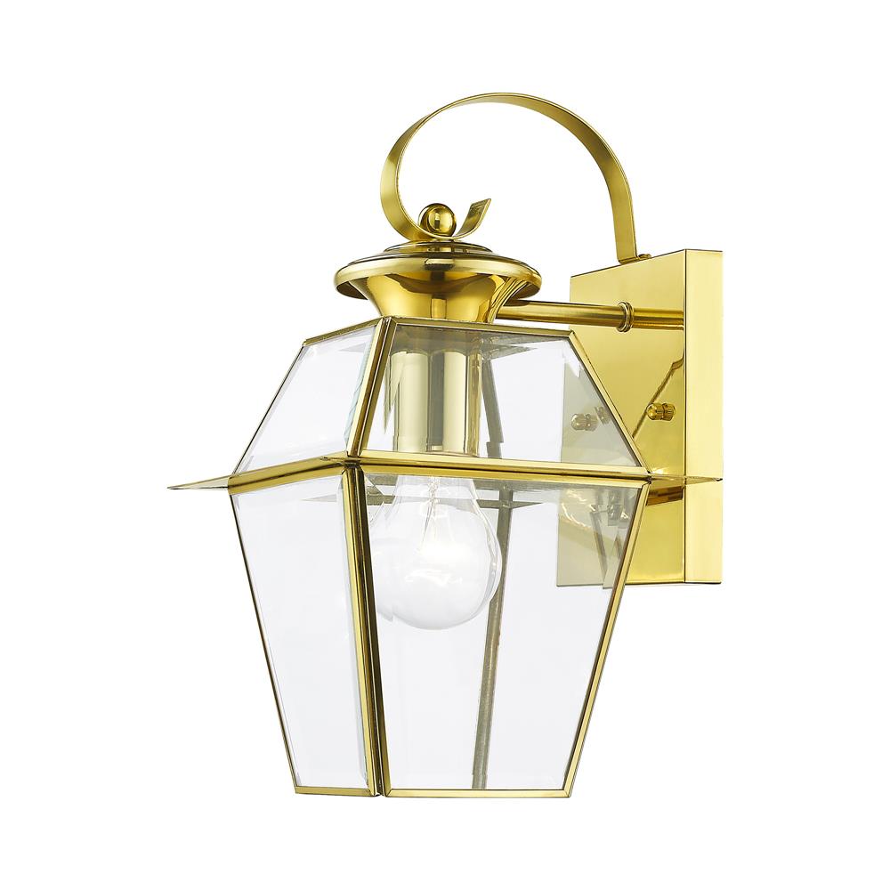 Livex Lighting 2181-02 Westover Outdoor Wall Lantern in Polished Brass 
