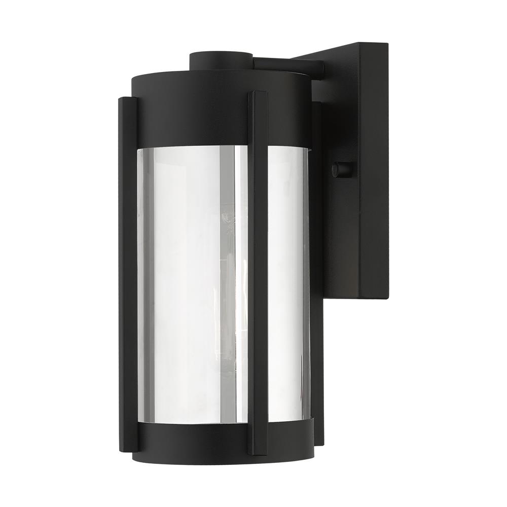 Livex Lighting 22380-04 Sheridan  Outdoor Wall Lantern in Black with Brushed Nickel Candles