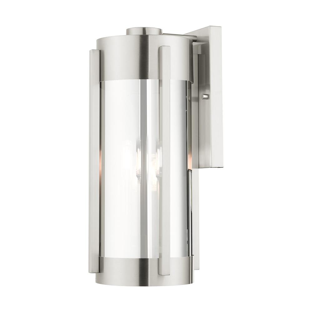 Livex Lighting 22383-91 Sheridan  Outdoor Wall Lantern in Brushed Nickel