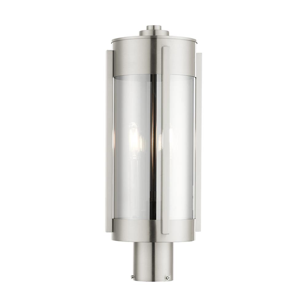 Livex Lighting 22386-91 Sheridan  Outdoor Post Top Lantern  in Brushed Nickel