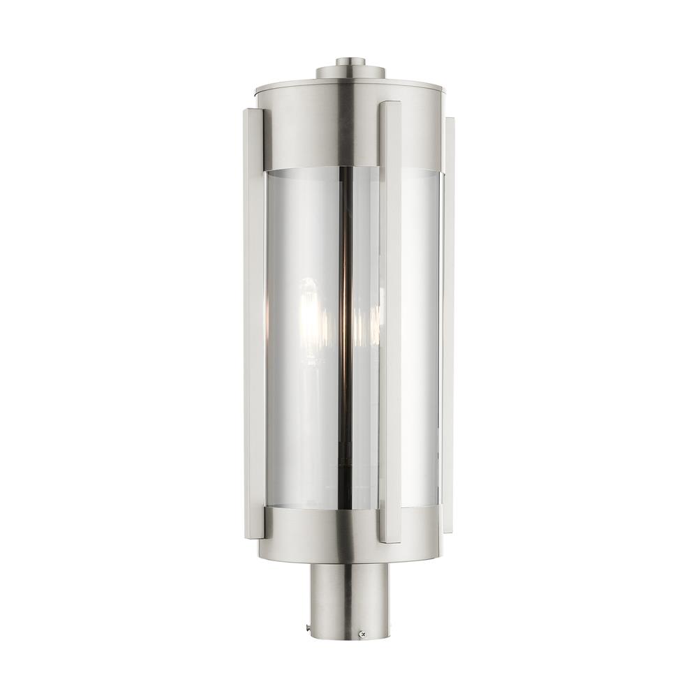 Livex Lighting 22387-91 Sheridan  Outdoor Post Top Lantern  in Brushed Nickel