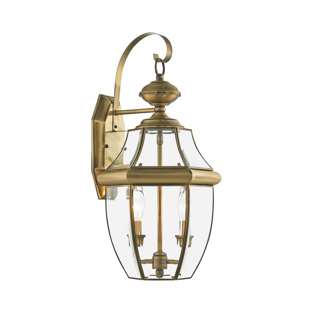 Livex Lighting 2251-01 Monterey Outdoor Wall Lantern in Antique Brass 