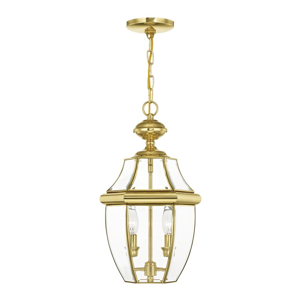 Livex Lighting 2255-02 Monterey Outdoor Chain Hang in Polished Brass 