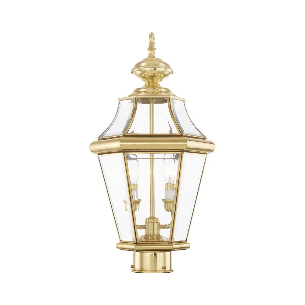Livex Lighting 2264-02 Georgetown Outdoor Post Head in Polished Brass 