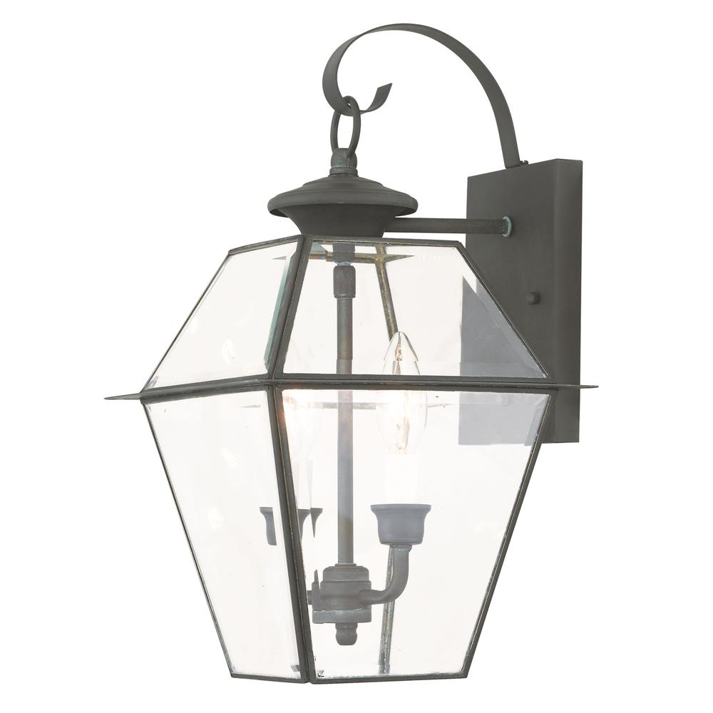 Livex Lighting 2281-61 2 Light Charcoal Outdoor Wall Lantern