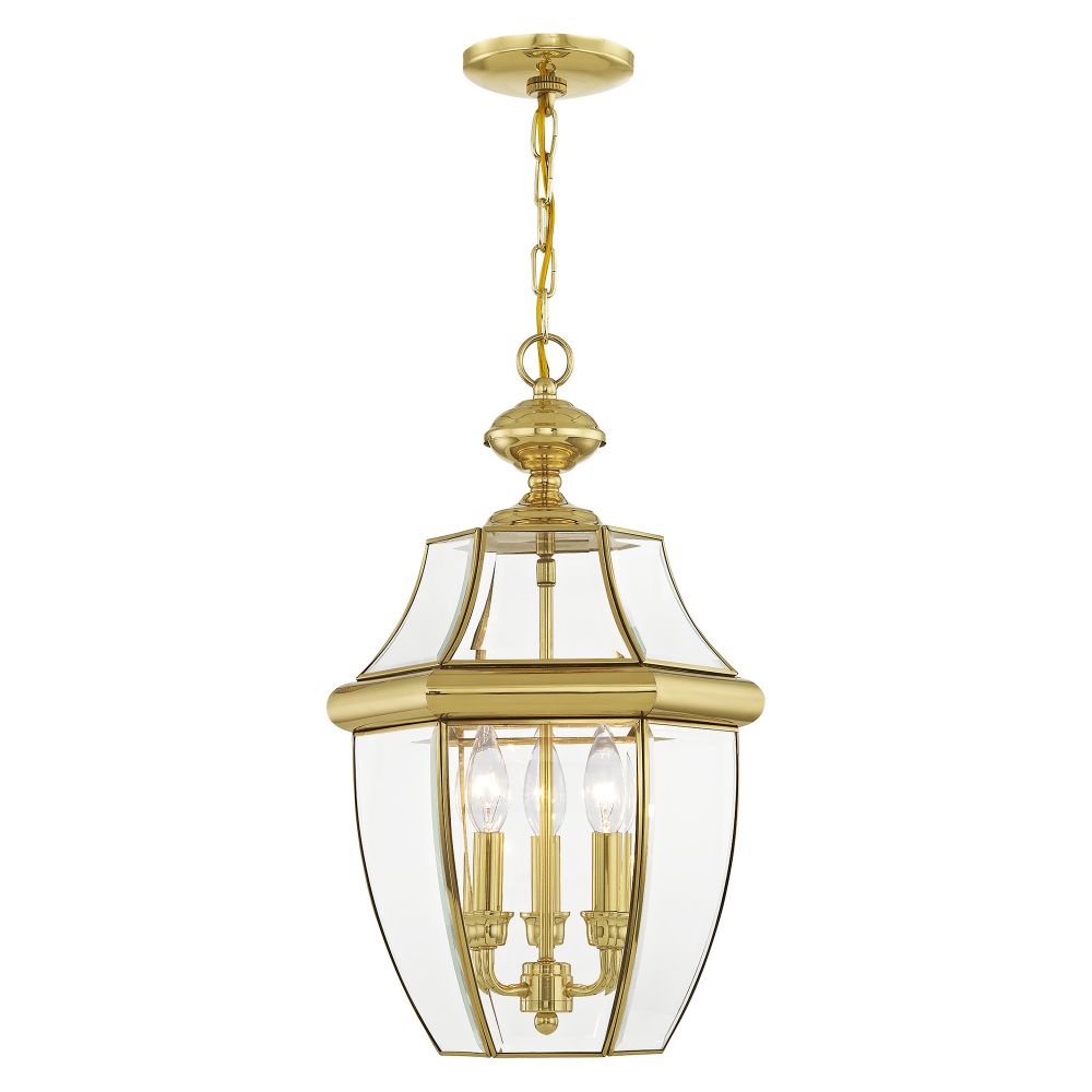 Livex Lighting 2355-02 Monterey Outdoor Chain Hang in Polished Brass 