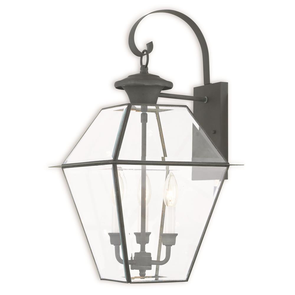 Livex Lighting 2381-61 3 Light Charcoal Outdoor Wall Lantern