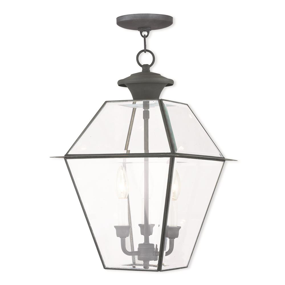 Livex Lighting 2385-61 3 Light Charcoal Outdoor Chain Lantern 