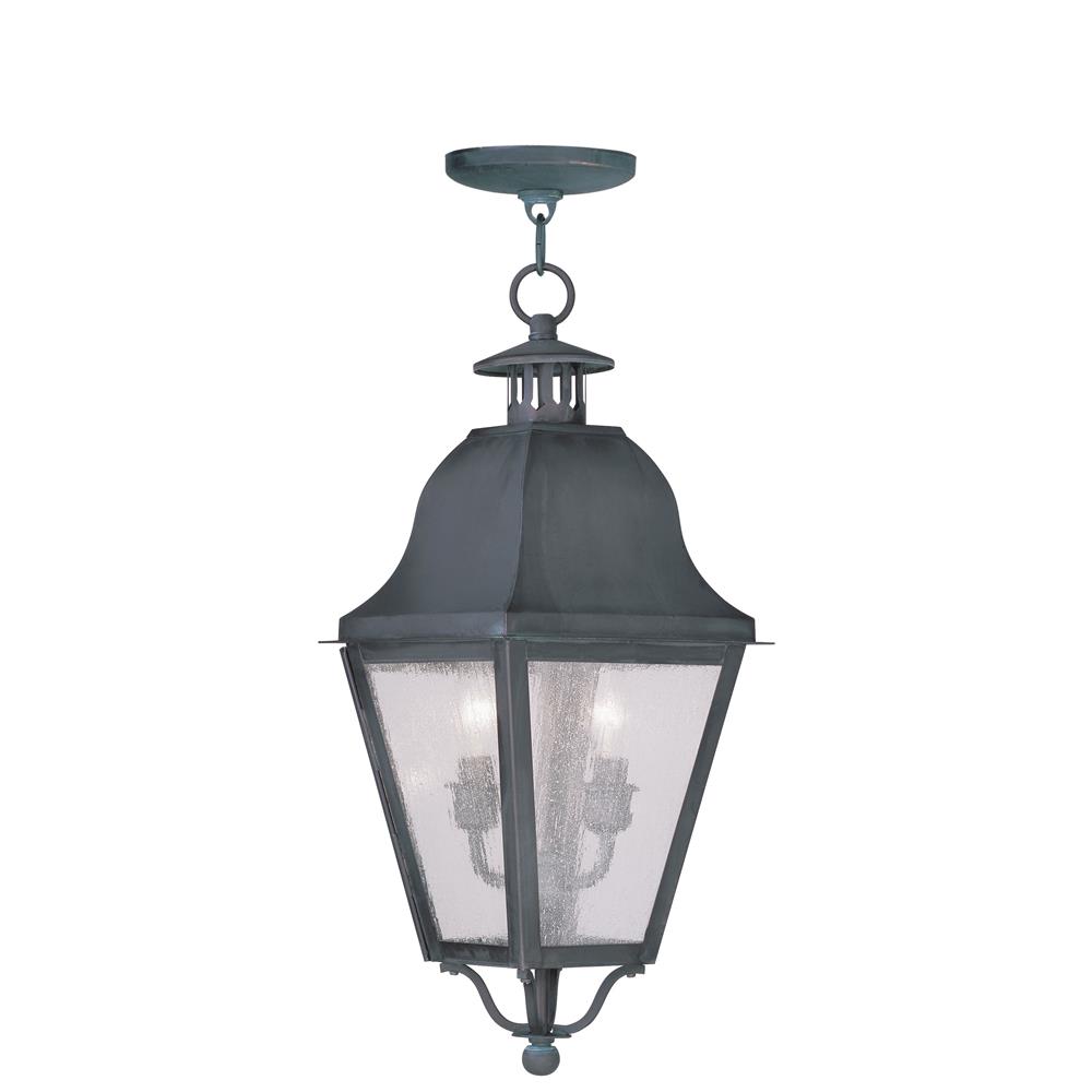 Livex Lighting 2546 Amwell Outdoor Pendant with 2 Lights in Charcoal