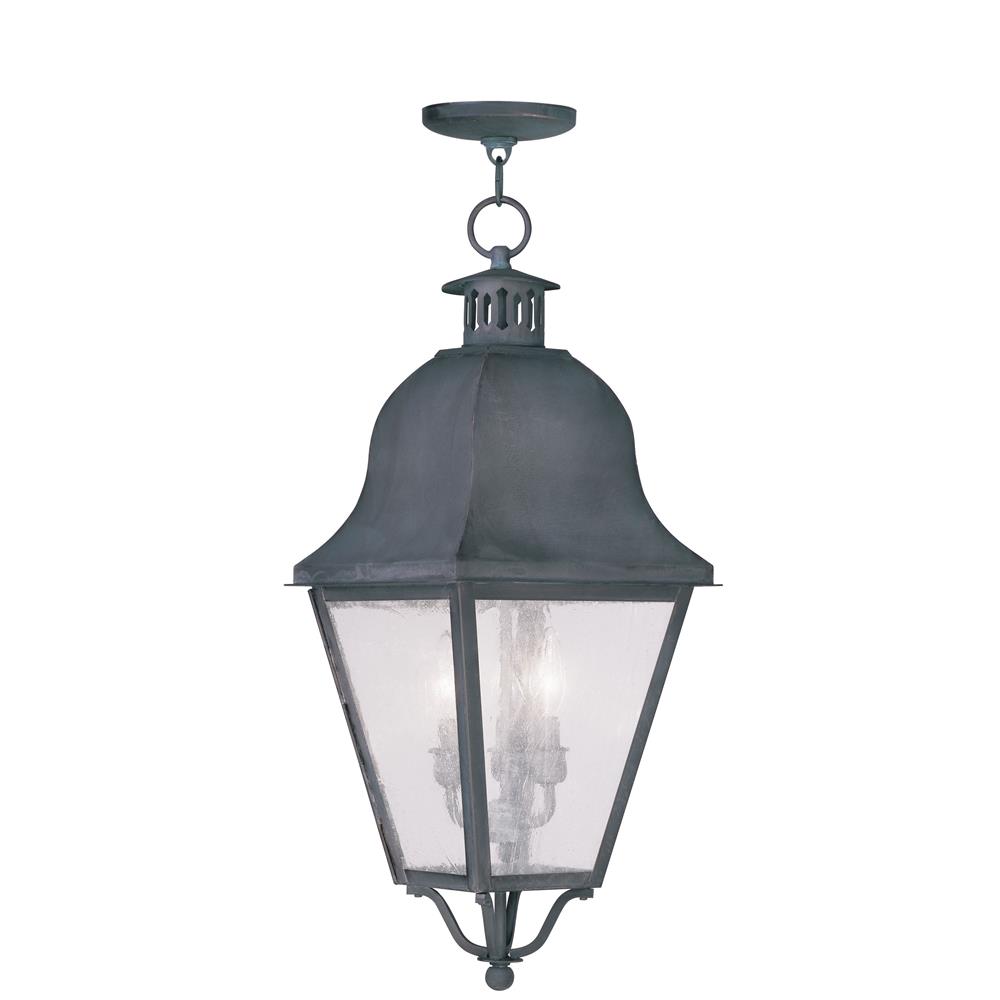 Livex Lighting 2557 Amwell Outdoor Pendant with 3 Lights in Charcoal