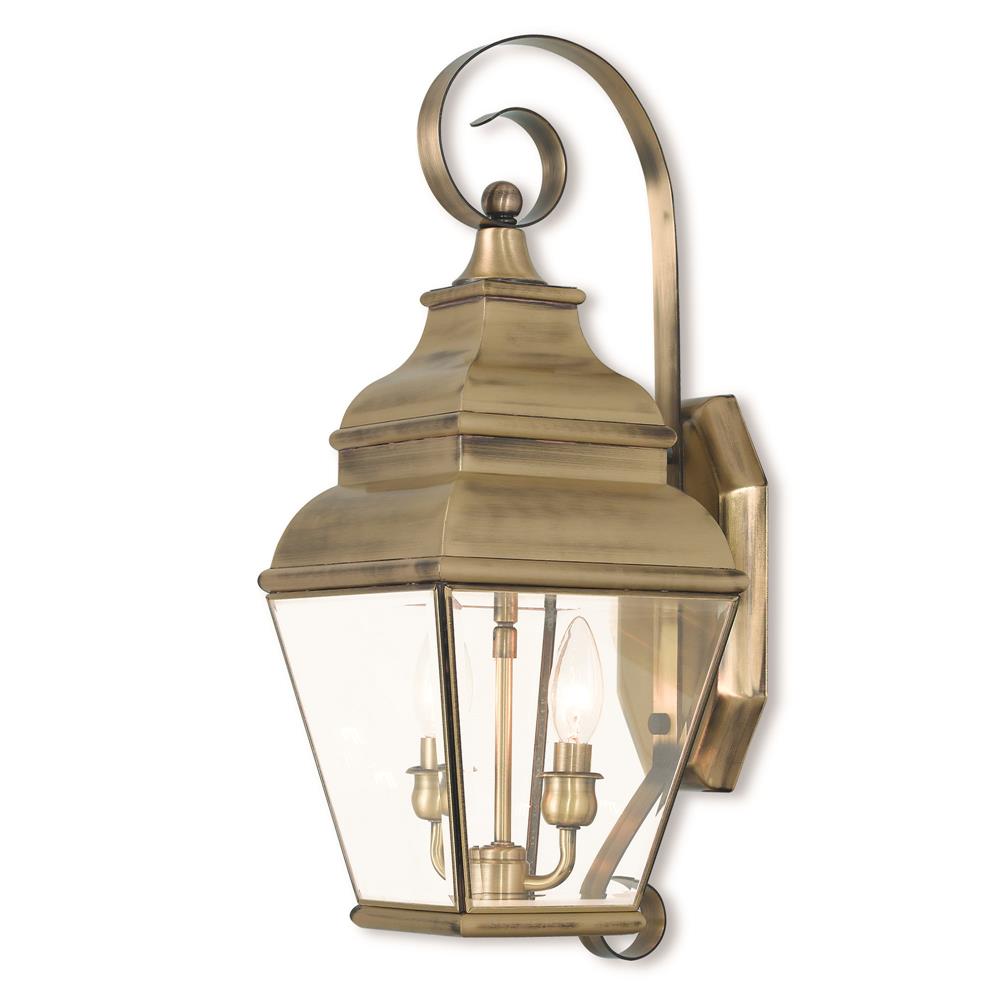 Livex Lighting 2591-01 Outdoor Wall Lantern in Antique Brass