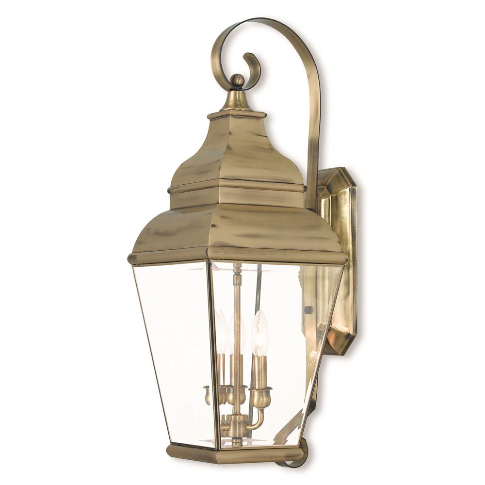 Livex Lighting 2593-01 Outdoor Wall Lantern in Antique Brass