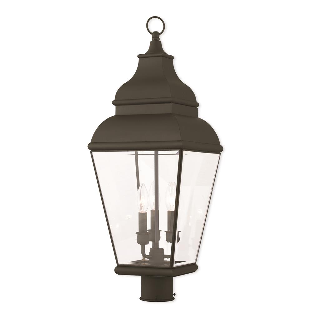 Livex Lighting 2594-04 3 Light Black Post-Top Lantern