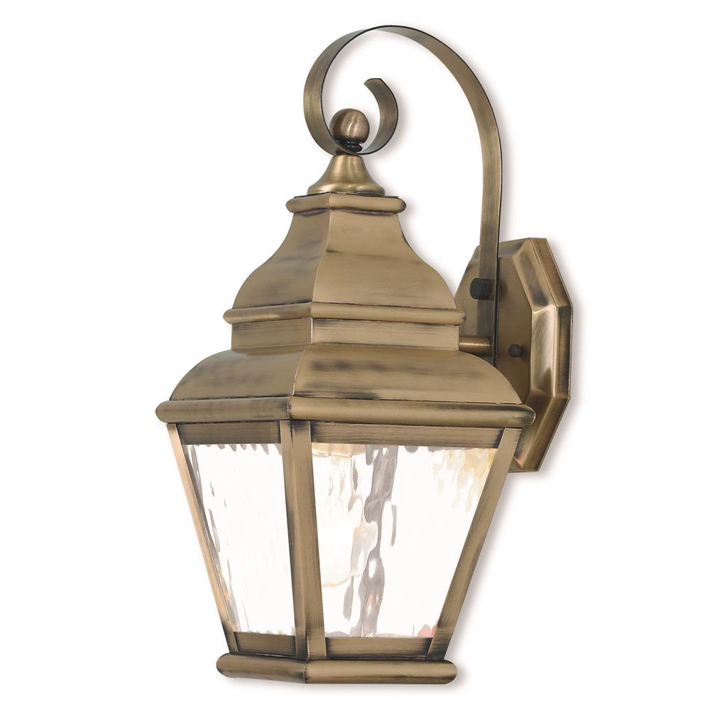 Livex Lighting 2601-01 Outdoor Wall Lantern in Antique Brass
