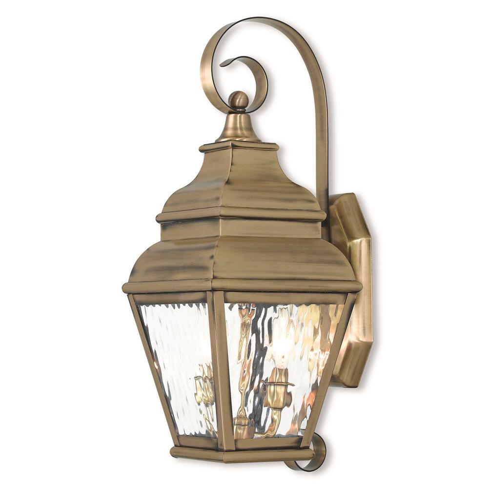Livex Lighting 2602-01 Outdoor Wall Lantern in Antique Brass