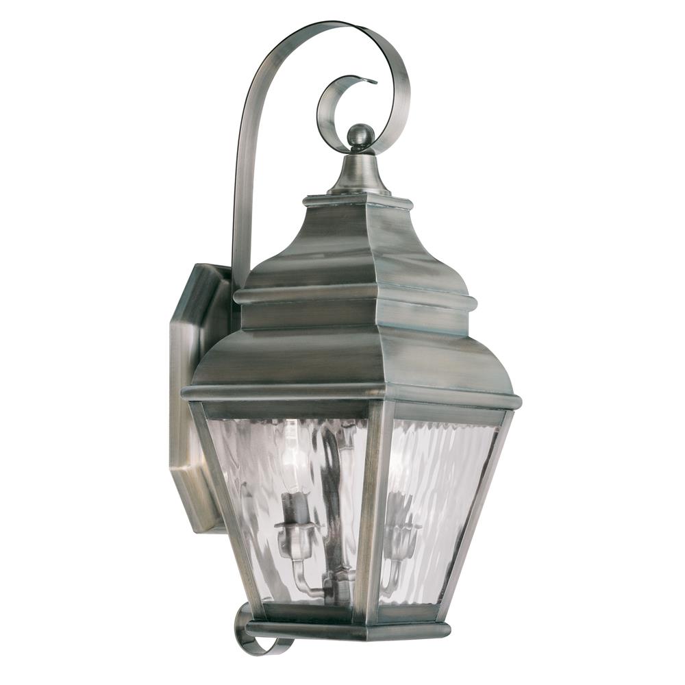 Livex Lighting 2602 Exeter Large Outdoor Wall Sconce with 2 Lights in Vintage Pewter