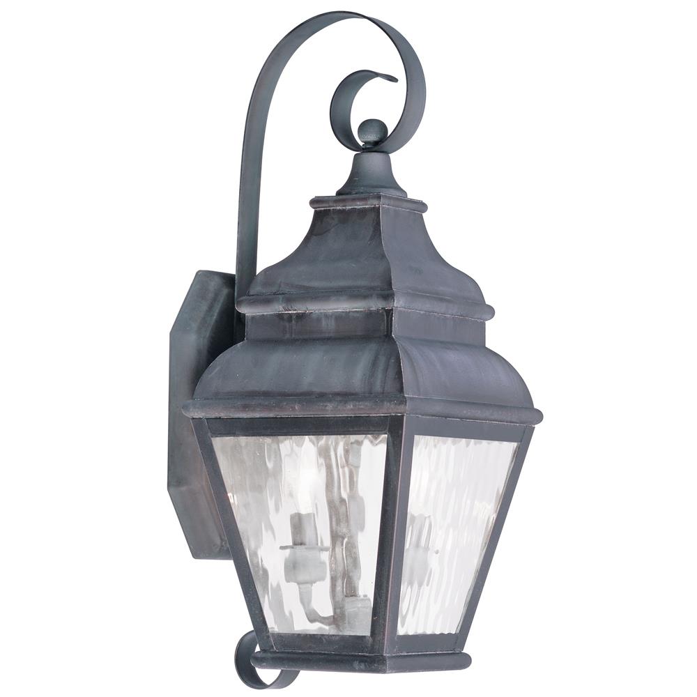 Livex Lighting 2602 Exeter Large Outdoor Wall Sconce with 2 Lights in Charcoal
