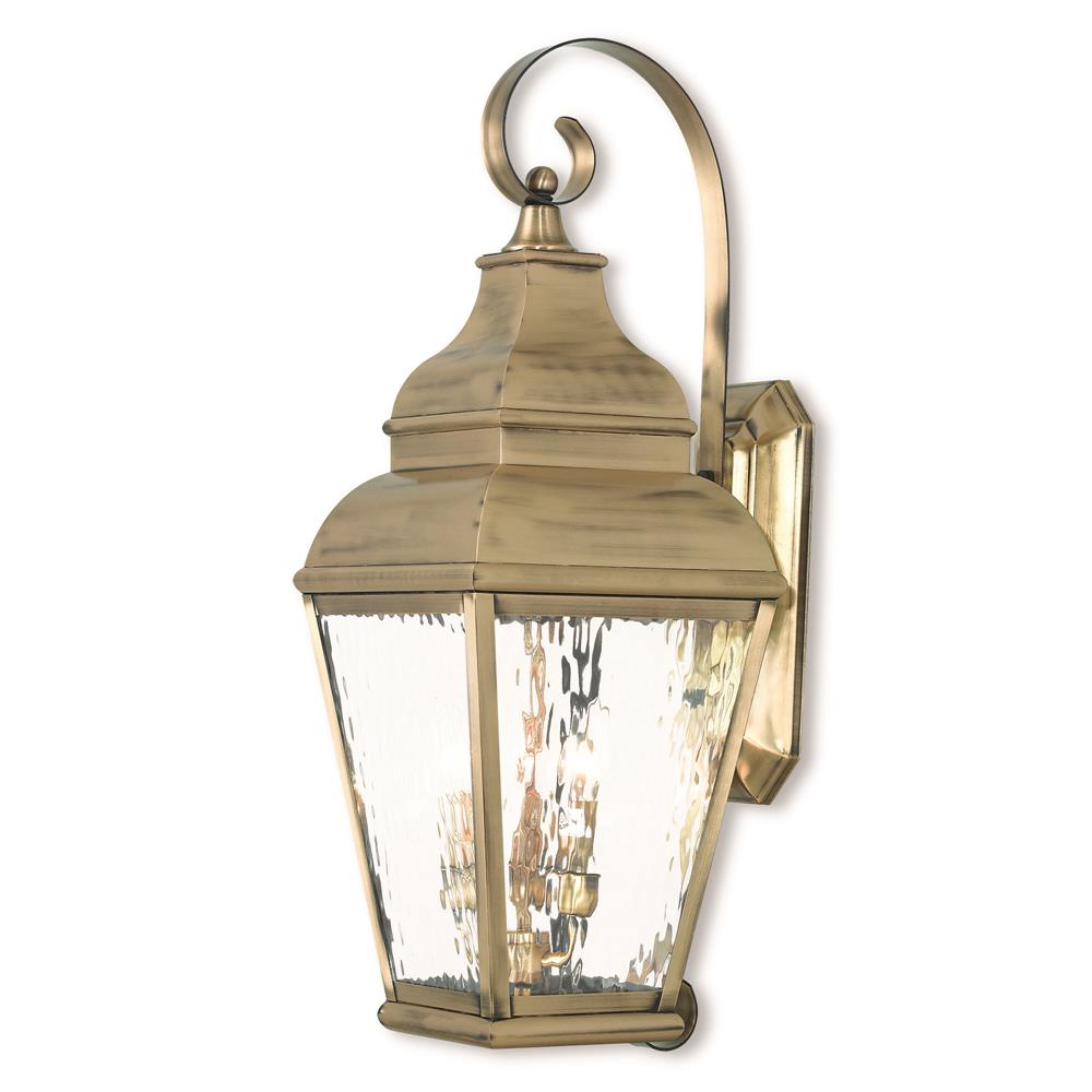 Livex Lighting 2605-01 Outdoor Wall Lantern in Antique Brass