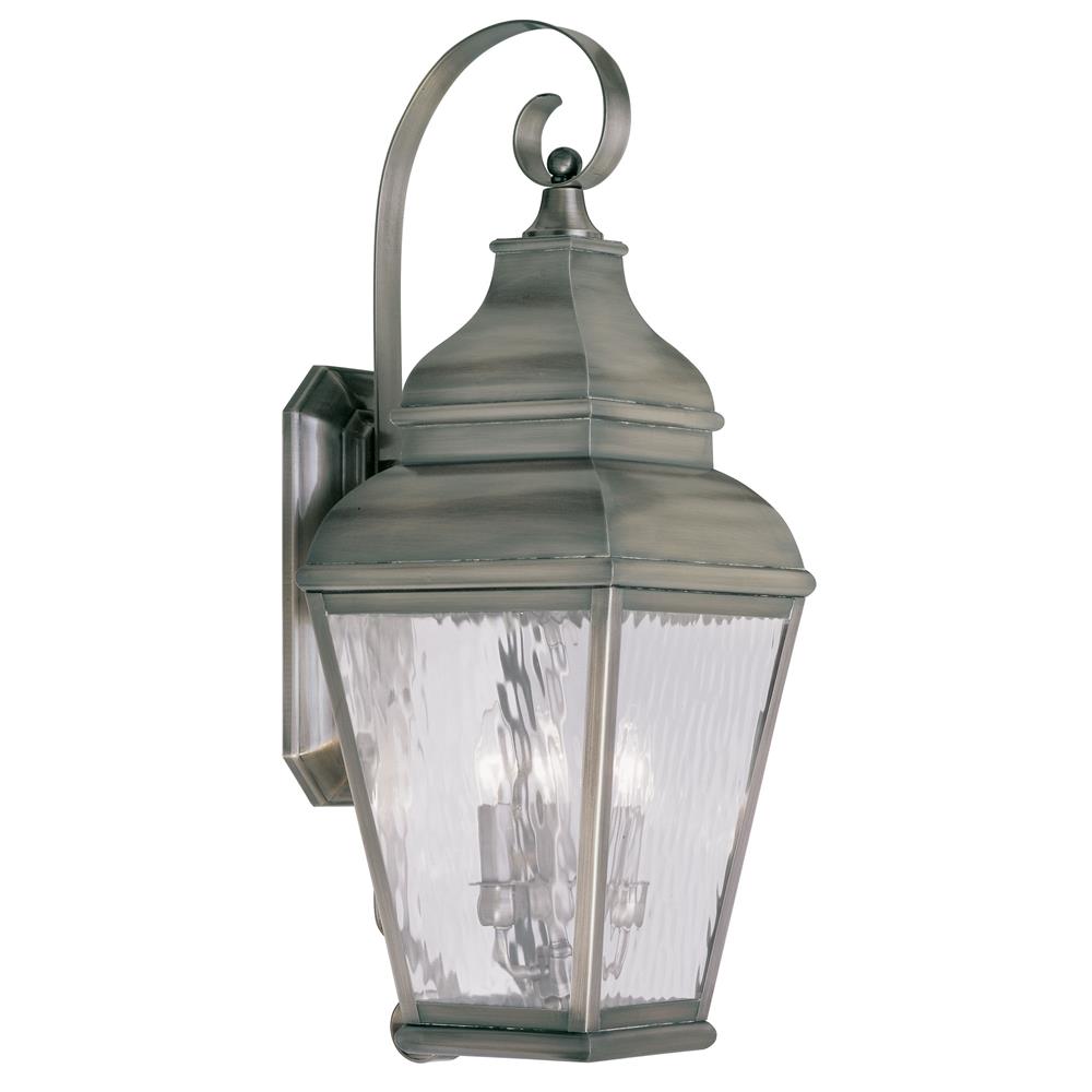 Livex Lighting 2605 Exeter Large Outdoor Wall Sconce with 3 Lights in Vintage Pewter