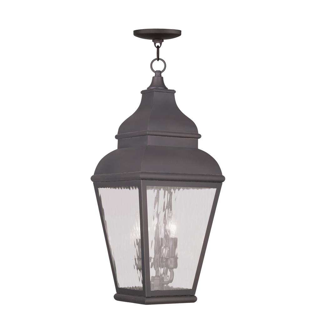 Livex Lighting 2610 Exeter Outdoor Pendant with 3 Lights in Charcoal