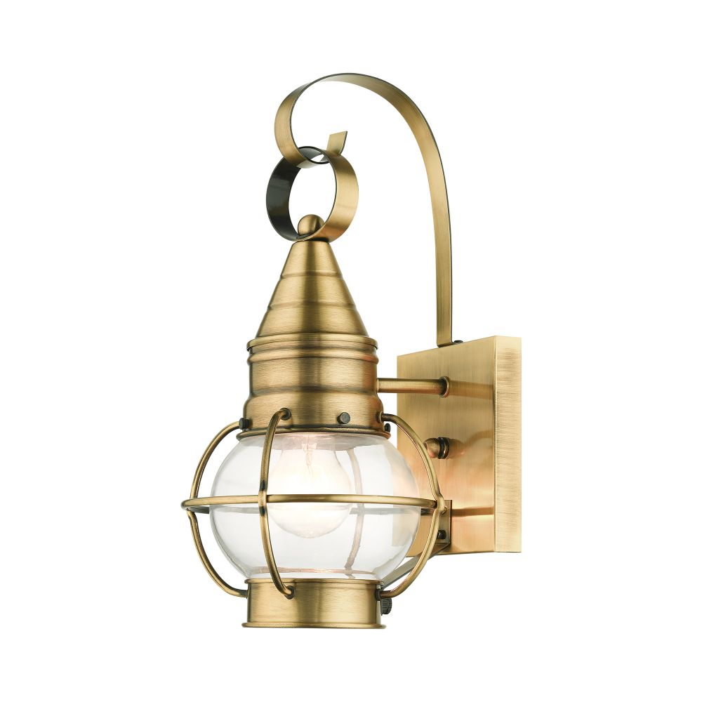 Livex Lighting 26900-01  Outdoor Wall Lantern in Antique Brass