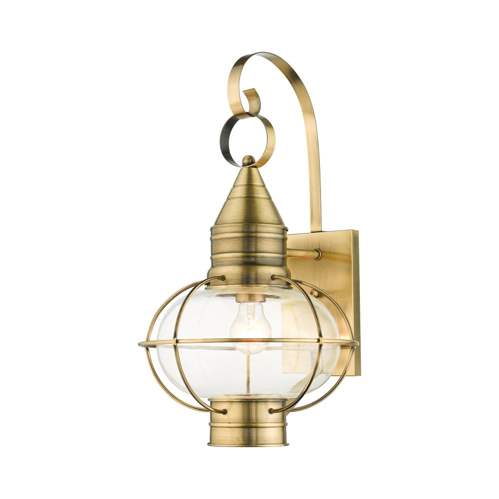 Livex Lighting 26904-01 Outdoor Wall Lantern in Antique Brass