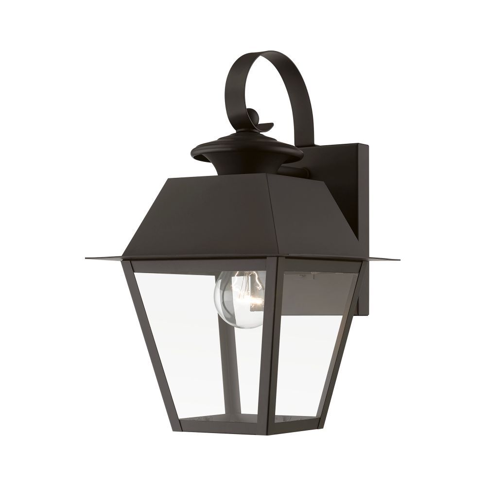 Livex Lighting 27212-07 1 Light Bronze with Antique Brass Finish Cluster Outdoor Small Wall Lantern