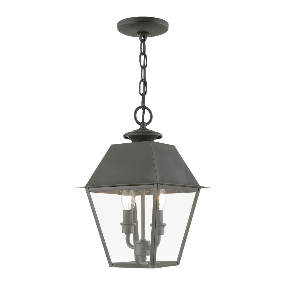 Livex Lighting 27217-61 2 Light Charcoal Outdoor Medium Pendant Lantern