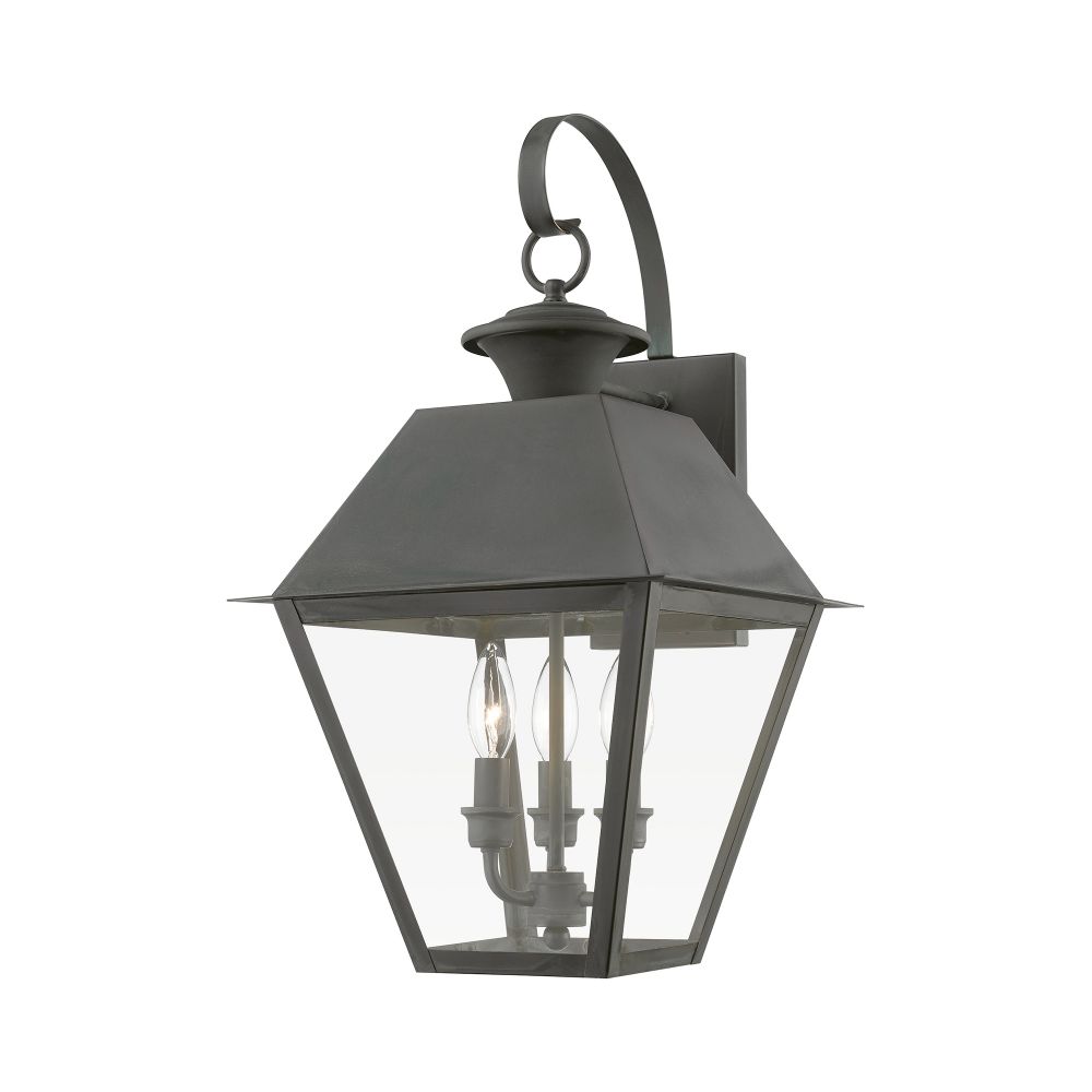 Livex Lighting 27218-61 3 Light Charcoal Outdoor Large Wall Lantern