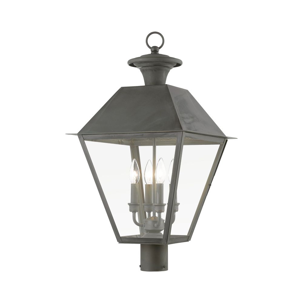 Livex Lighting 27223-61 4 Light Charcoal Outdoor Extra Large Post Top Lantern