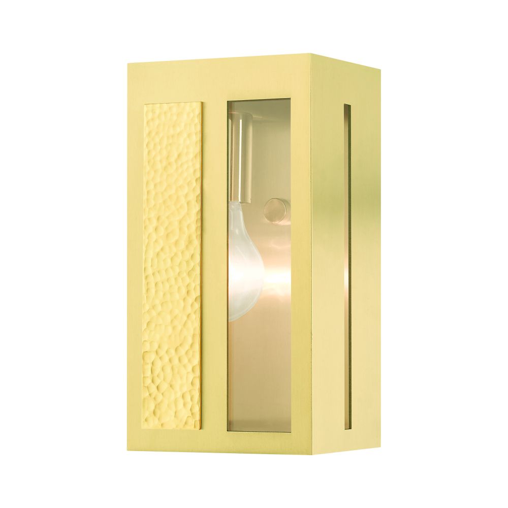 Livex Lighting 27411-12 Outdoor ADA Wall Lantern in Satin Brass 