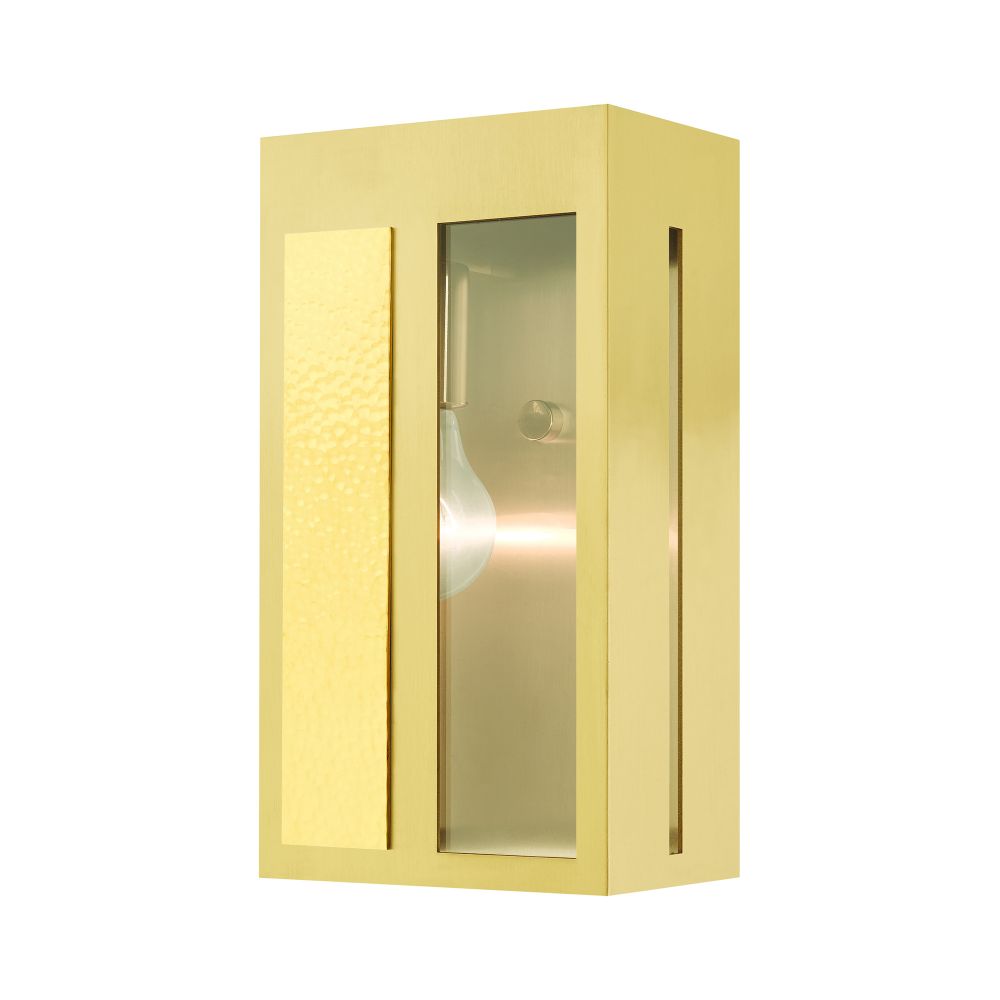 Livex Lighting 27412-12 Outdoor ADA Wall Lantern in Satin Brass 