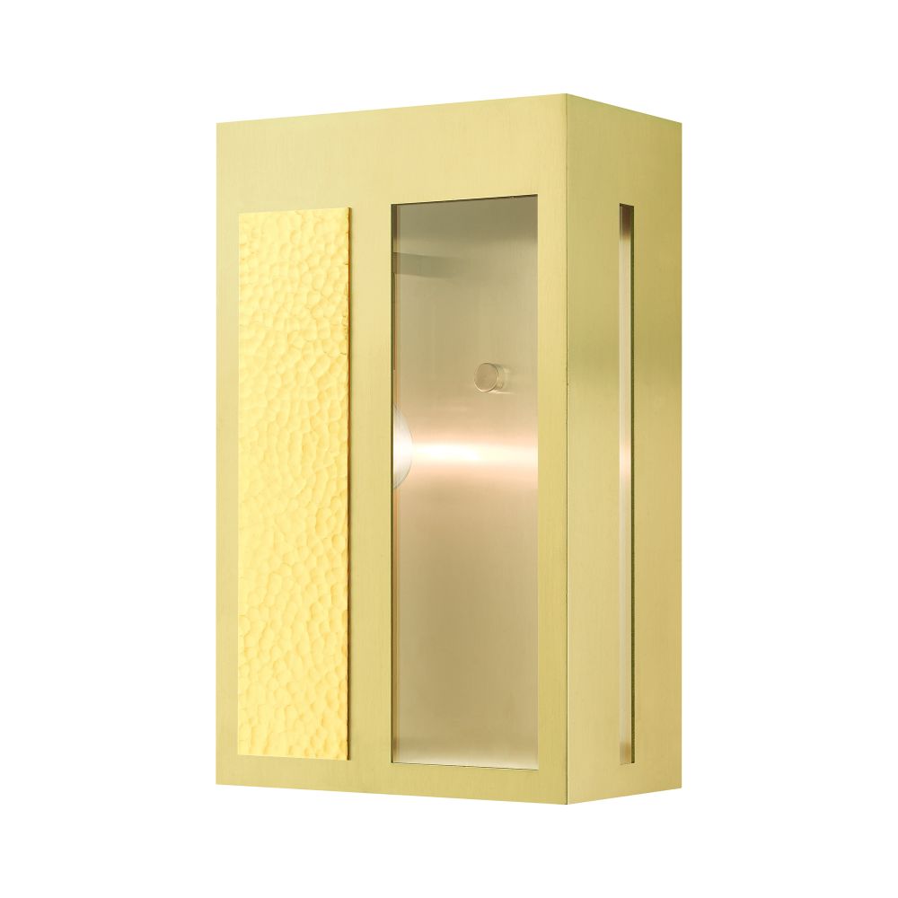 Livex Lighting 27413-12 Outdoor Wall Lantern in Satin Brass 